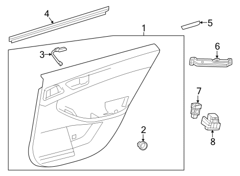 2023 Toyota Crown Interior Trim - Rear Door Diagram