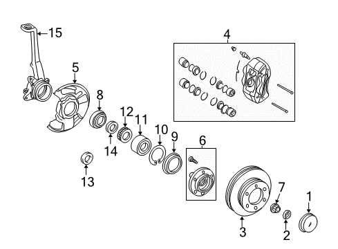 2004 Toyota Tacoma Front Brakes Diagram 1 - Thumbnail