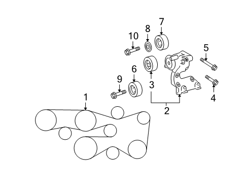 2010 Toyota FJ Cruiser Belts & Pulleys, Maintenance Diagram