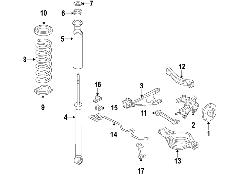 2016 Scion tC Insulator, Rear Coil Spring Diagram for 48257-75010