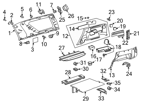 2005 Toyota 4Runner Cover,Deck Trim Side Belt Hole, LH Diagram for 73298-35020-B0