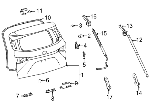 2021 Toyota Sienna Lift Gate Diagram 1 - Thumbnail