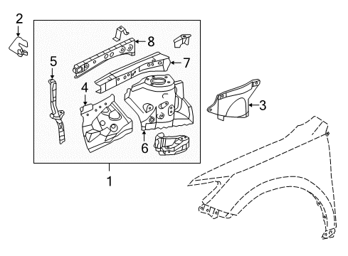 2014 Toyota Camry Structural Components & Rails Diagram 1 - Thumbnail