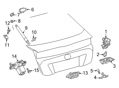 2022 Toyota Prius AWD-e Lift Gate - Body & Hardware Diagram