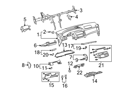 2007 Toyota Avalon Panel, Instrument Panel Finish, Lower Center Diagram for 55434-07010-B2