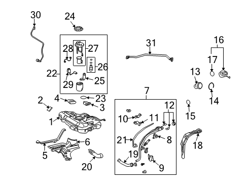 2010 Toyota Matrix Retainer, Fuel Pump Gauge Diagram for 77144-04010