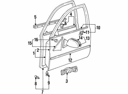 1994 Toyota Corolla Outer Panel, Passenger Side Diagram for 67111-02030