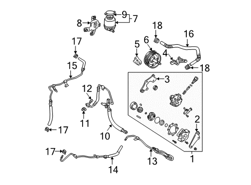 2006 Toyota Camry P/S Pump & Hoses, Steering Gear & Linkage Diagram