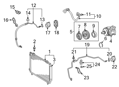 2004 Toyota Corolla Stator Sub-Assy, Magnet Clutch Diagram for 88411-02050