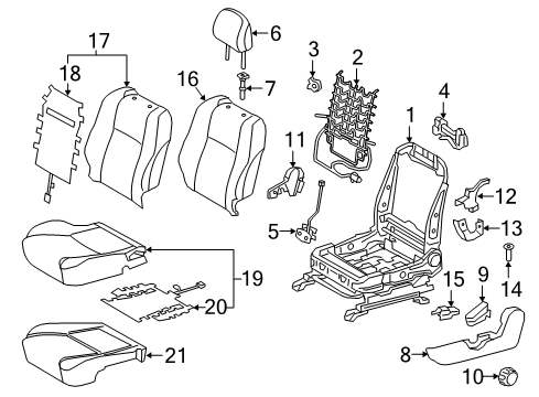 2023 Toyota Tacoma Driver Seat Components Diagram