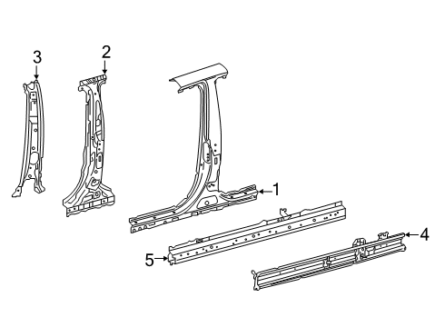 2020 Toyota Avalon Pillar Sub-Assembly, NO. Diagram for 61034-07010