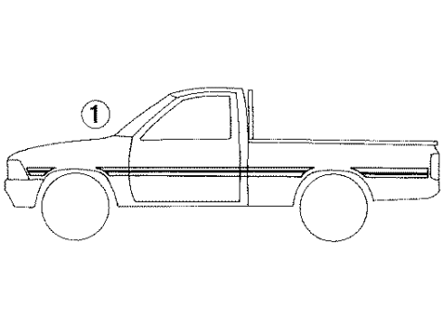 1991 Toyota Pickup Stripe Tape Diagram 1 - Thumbnail