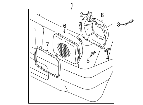 1996 Toyota Tacoma Headlamps, Electrical Diagram 2 - Thumbnail