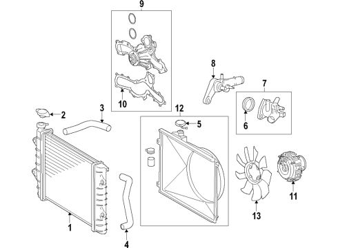 2021 Toyota Tacoma Cooling System, Radiator, Water Pump, Cooling Fan Diagram