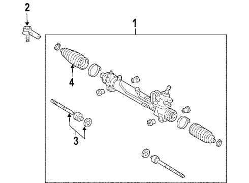 2006 Toyota Sienna Steering Rack End Sub-Assembly Diagram for 45503-09250