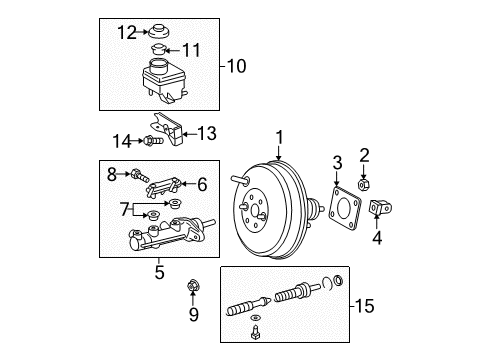 2008 Scion tC Brake Master Cylinder Sub-Assembly Diagram for 47201-21080