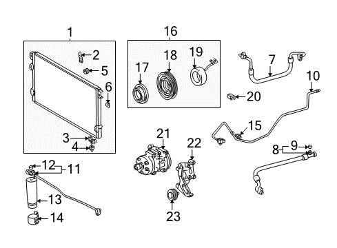 2003 Toyota Tundra A/C Condenser, Compressor & Lines Diagram 1 - Thumbnail