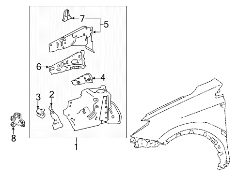 2017 Toyota RAV4 Structural Components & Rails Diagram