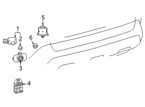 2023 Toyota Corolla Cross Electrical Components - Rear Bumper Diagram