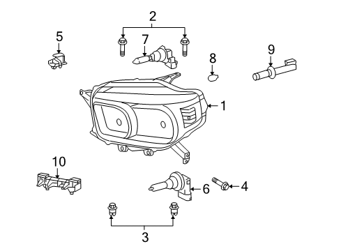 2010 Toyota 4Runner Bulbs Diagram 3 - Thumbnail