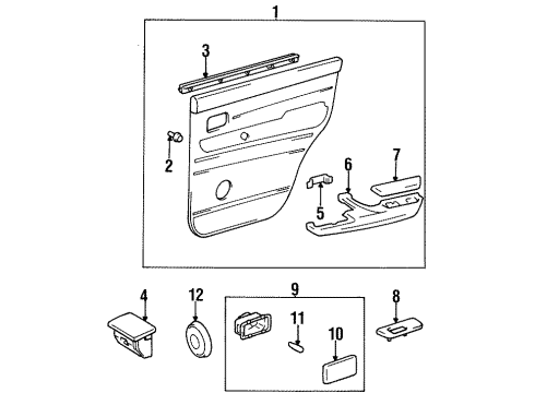 1997 Toyota Land Cruiser Interior Trim - Rear Door Diagram