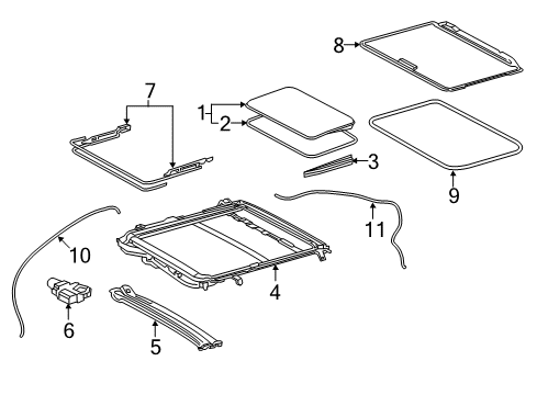 2020 Toyota Camry Sunroof Diagram 1 - Thumbnail