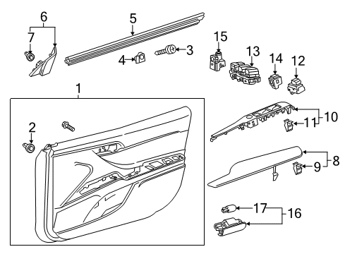 2018 Toyota Camry ARMREST Assembly, Front Door Diagram for 74220-33140-B1