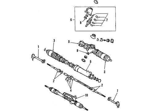 1990 Toyota Tercel REMAN Rack & PINION Diagram for 44250-16061-84