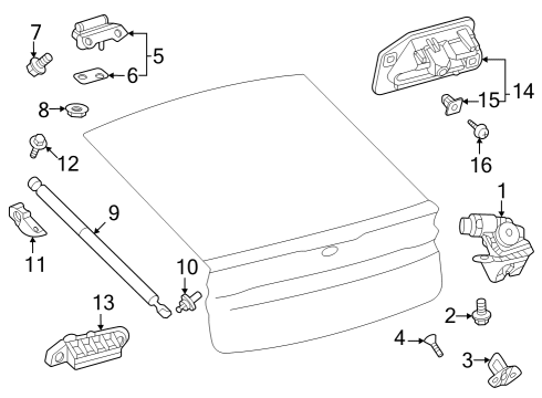 2023 Toyota Prius Lift Gate - Body & Hardware Diagram 1 - Thumbnail