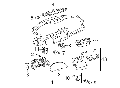 2010 Toyota Camry Gauges Diagram 1 - Thumbnail