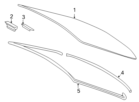 2012 Toyota Corolla Back Glass, Reveal Moldings Diagram