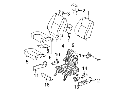 2005 Toyota Tundra Front Seat Components Diagram 6 - Thumbnail