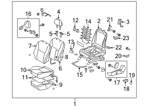 2011 Toyota Corolla Seat Back Cover, Dark Gray, Driver Side Diagram for 71074-02S50-B2