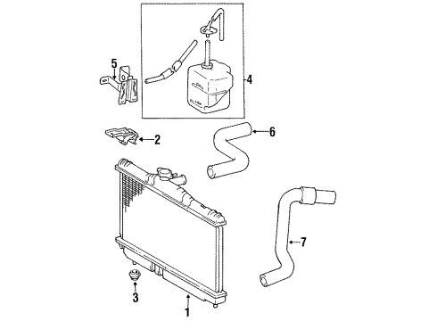 1988 Toyota Celica Support, Radiator, Lower Diagram for 16535-74020