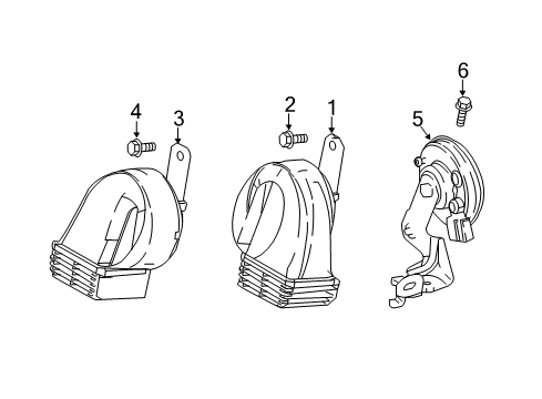 2019 Toyota Camry Horn Assembly, Low Pitch Diagram for 86520-0R010