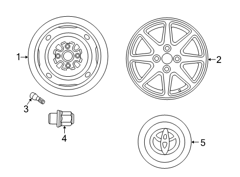 2002 Toyota Prius Wheel Hub Ornament Sub-Assembly Diagram for 42603-20620