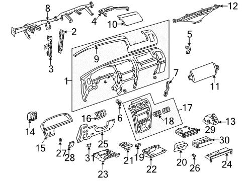 1998 Toyota 4Runner Cluster & Switches, Instrument Panel Diagram