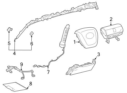 2024 Toyota Grand Highlander Air Bag Components Diagram