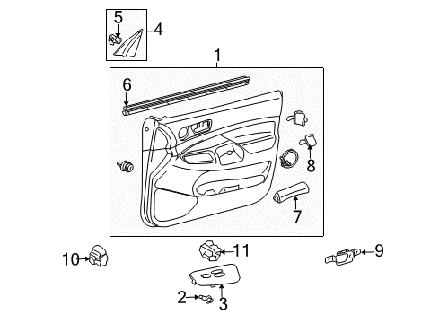 2010 Toyota Tacoma Panel Sub-Assy, Front Armrest Base, Upper LH Diagram for 74202-04020-E1