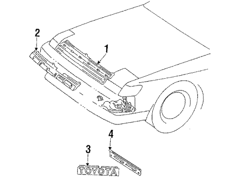 1986 Toyota Celica Nameplate Diagram for 75321-14510