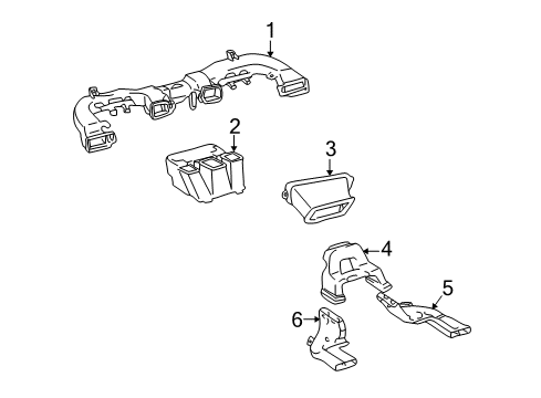 2003 Toyota Prius Duct, Air, Rear Diagram for 87213-47010