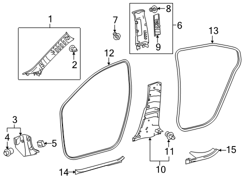 2021 Toyota Corolla Interior Trim - Pillars Diagram