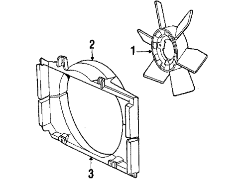 1984 Toyota Corolla Shroud Sub-Assy, Fan Diagram for 16711-15120