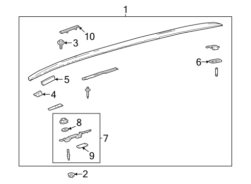 2023 Toyota RAV4 Prime Luggage Carrier Diagram 3 - Thumbnail