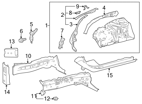 2023 Toyota GR Corolla Structural Components & Rails Diagram