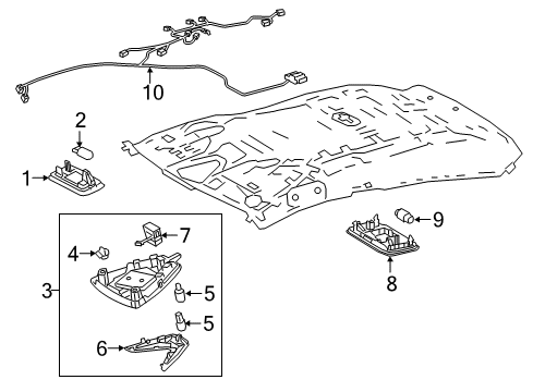 2022 Toyota C-HR Lamp Assy, Map Diagram for 81260-F4061-C1