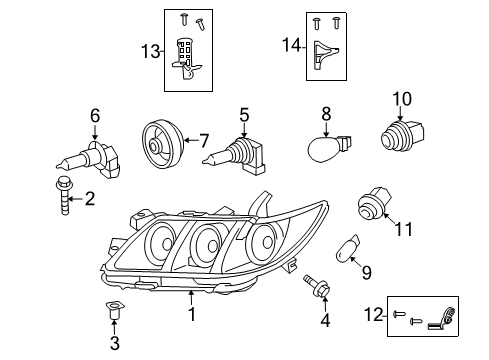 2008 Toyota Camry Headlamps Diagram