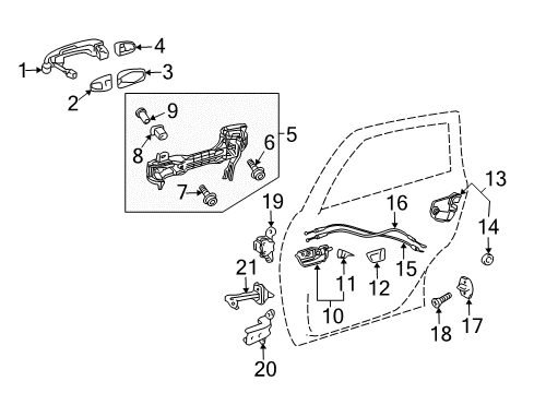 2015 Toyota Prius V Rear Door Diagram 4 - Thumbnail