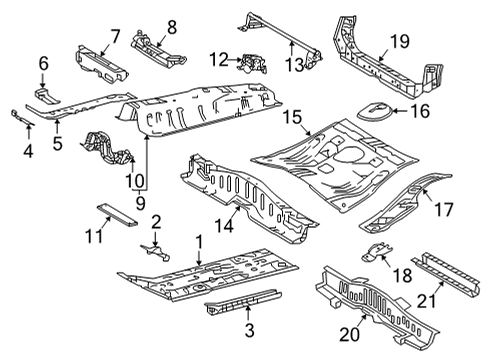 2023 Toyota Corolla Cross Floor & Rails Diagram