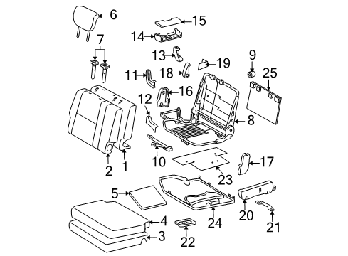 2005 Toyota 4Runner Cover, Seat Adjuster Bolt Diagram for 72329-60030-B2